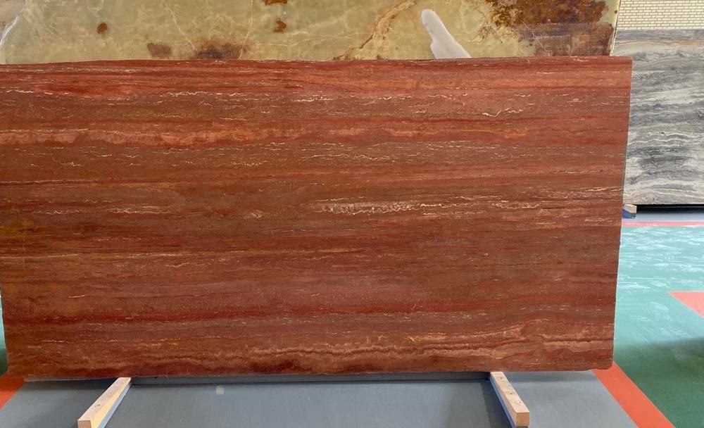 Red Azarshahr Travertine – Iconic Red Stone from Iran | Lazulite Marble