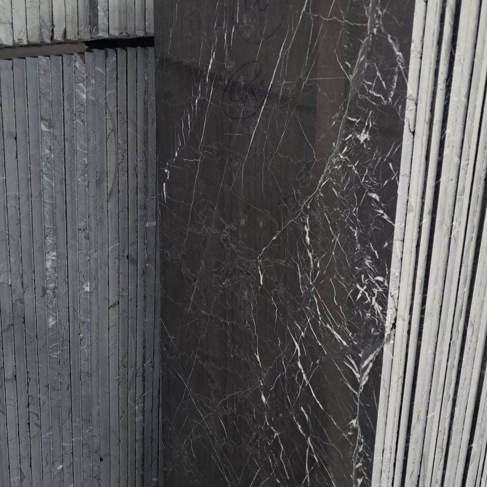 رخام مارکینه – رخام أسود فاخر مع عروق بيضاء | لازولیت ماربل