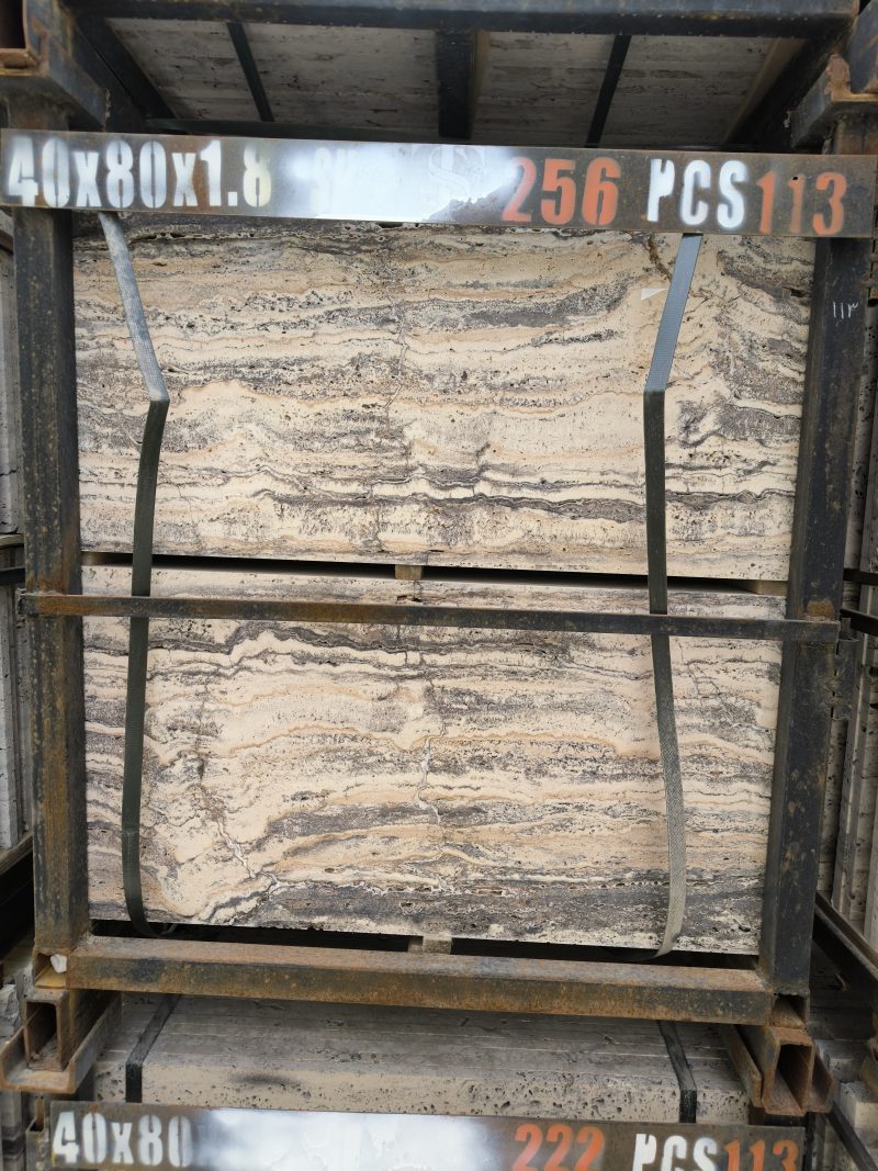 Travertine Silver Ramsha – Elegant Silver-Grey Stone with Flowing Waves | Lazulite Marble