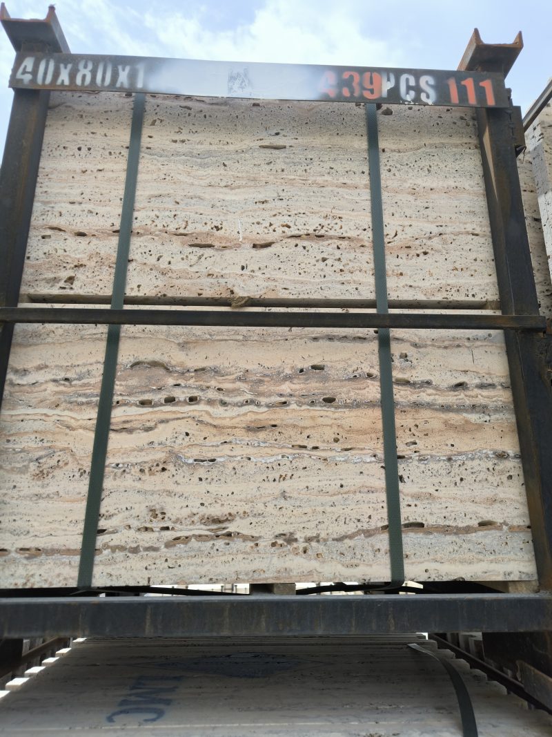 Travertine Silver Ramsha – Elegant Silver-Grey Stone with Flowing Waves | Lazulite Marble