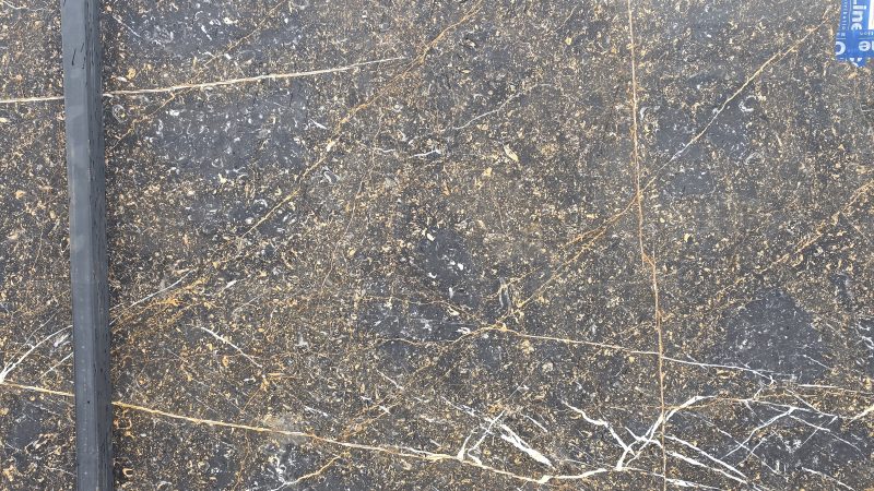 Golden Black Marble – Deep Black Background with Striking Gold and White Accents | Lazulite