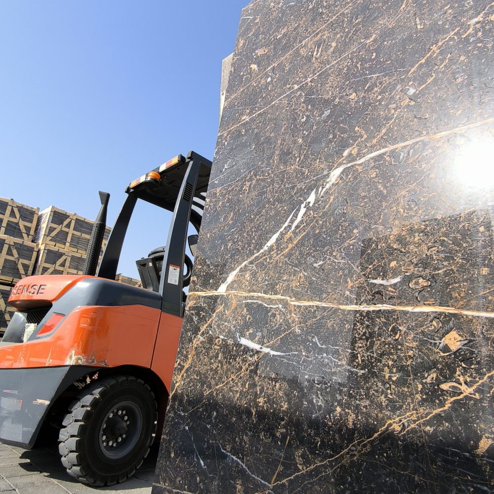 Golden Black Marble – Deep Black Background with Striking Gold and White Accents | Lazulite