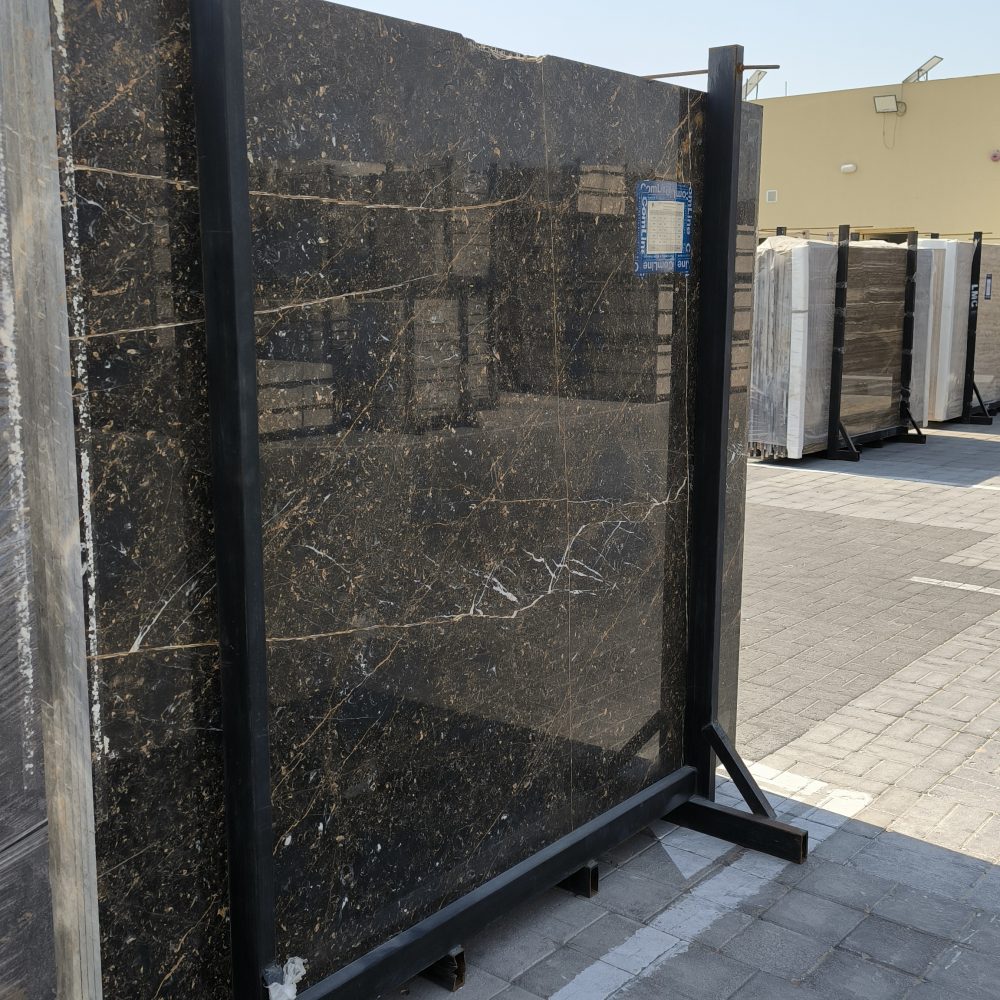 Golden Black Marble – Deep Black Background with Striking Gold and White Accents | Lazulite